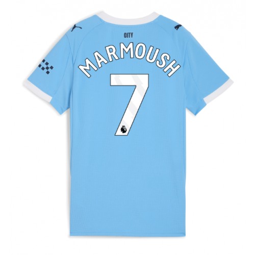 Lacne Ženy Futbalové dres Manchester City Omar Marmoush #7 2025-26 Krátky Rukáv - Domáci
